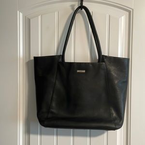 Tumi black leather tote